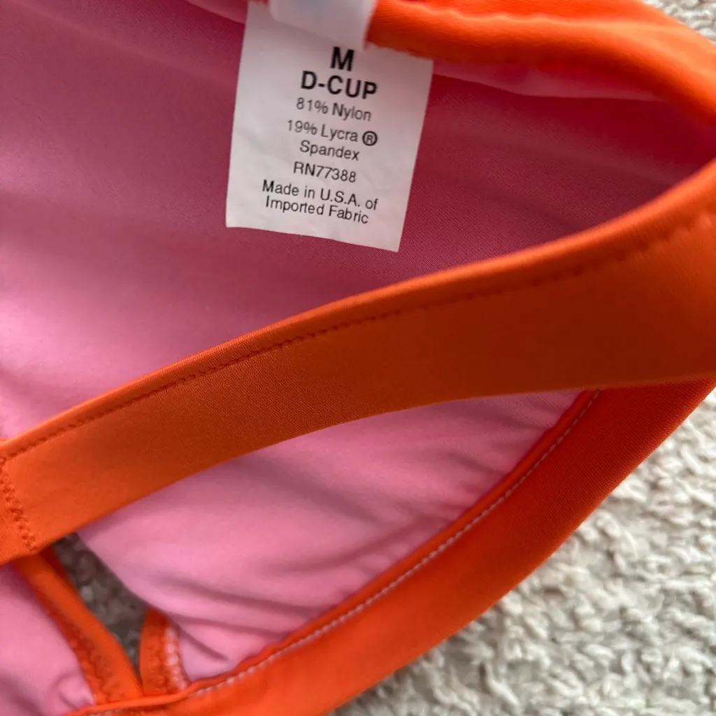 J. Crew Orange Bikini Top for D Cups - Image 4