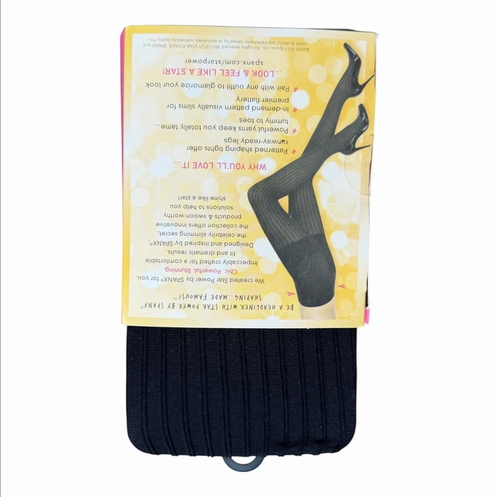 2 Pair Spanx Star Power Center-Stage Ribbed Row Shaping Tights Black Size C - Image 8