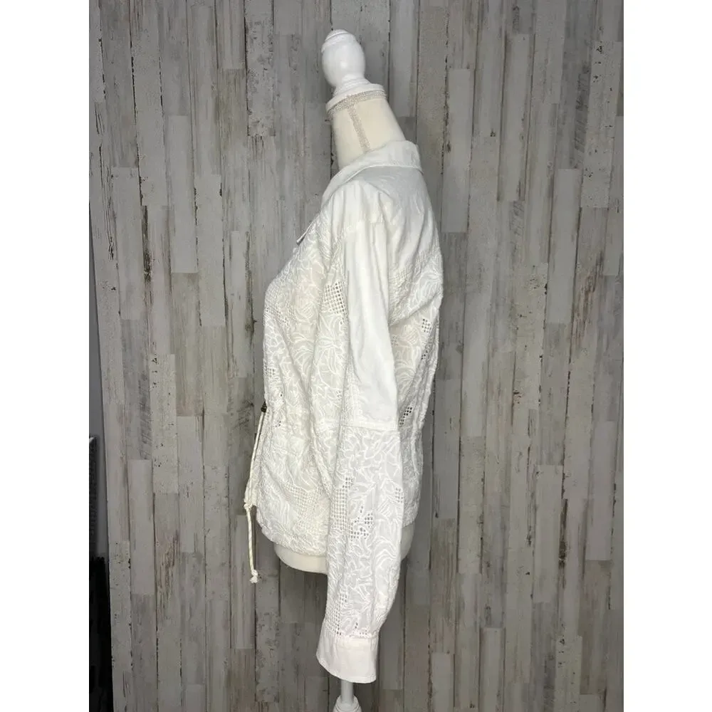 NWT Anthropologie Women's XS White Eyelet Anorak‎ Jacket Casual Long Sleeve - Image 9