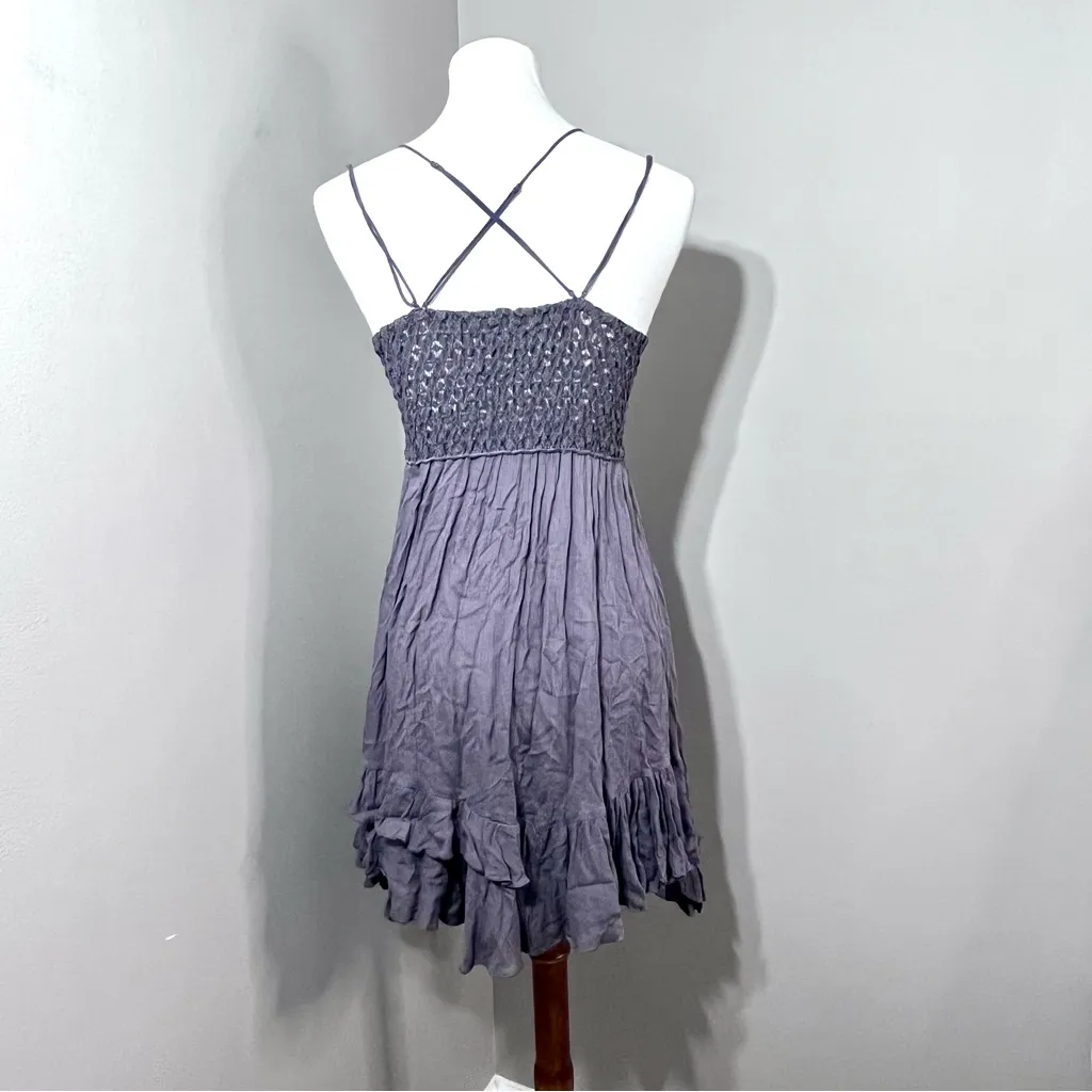 Free People Adella Slip Dress Charcoal Gray New With Tag Size M - Image 9