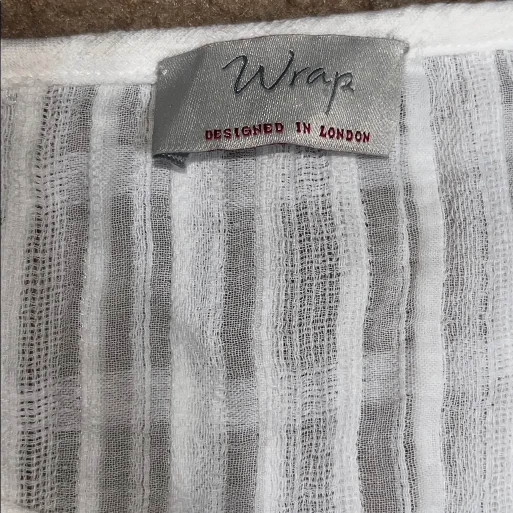 Wrap London Pintuck Gauze Flare Sleeve‎ Boho Blouse Buttons Tassels White 8 - Image 7