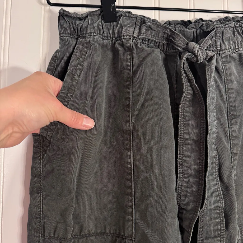 Aerie Pull On High-Waist Cargo Pants Washed Charcoal Gray Women’s Size XS - Image 5