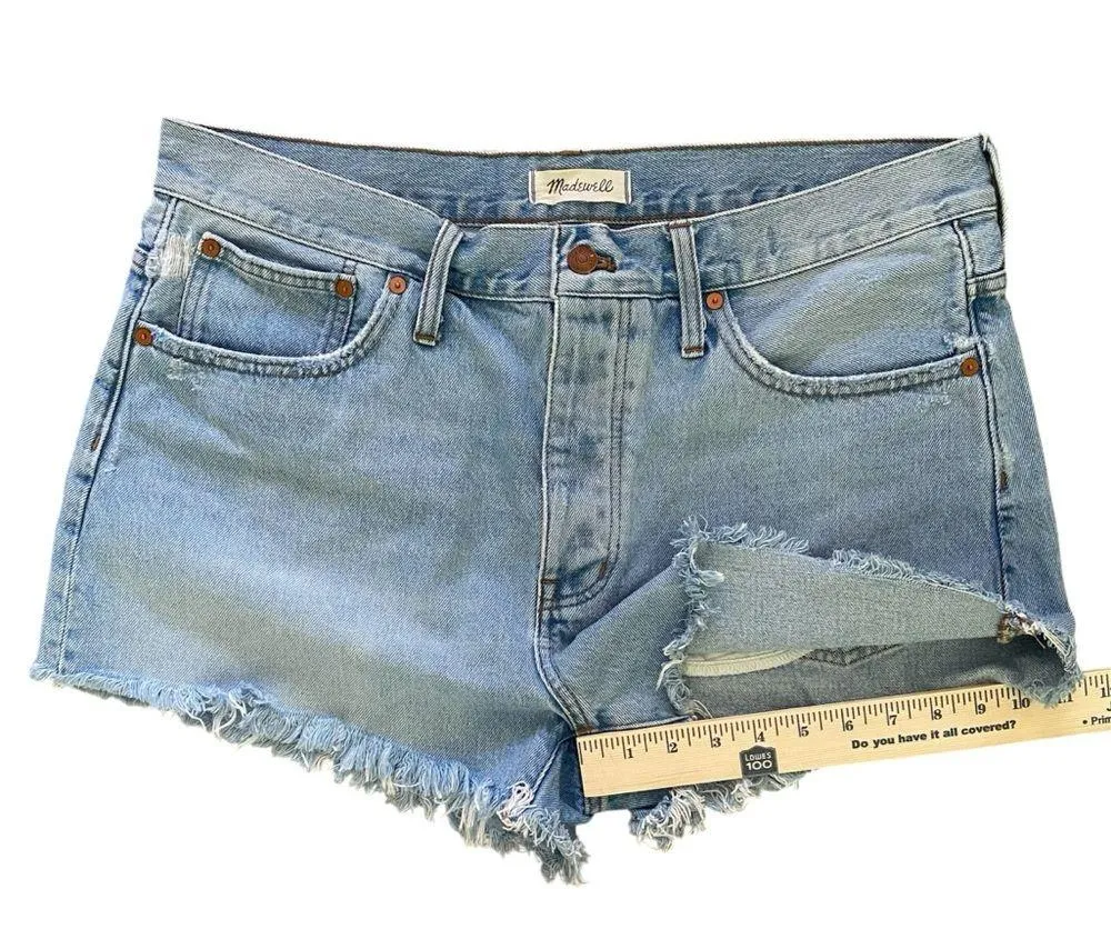 Madewell Women’s Relaxed Denim Shorts Relaxed Fit Light Indigo Wash Size 31 - Image 8