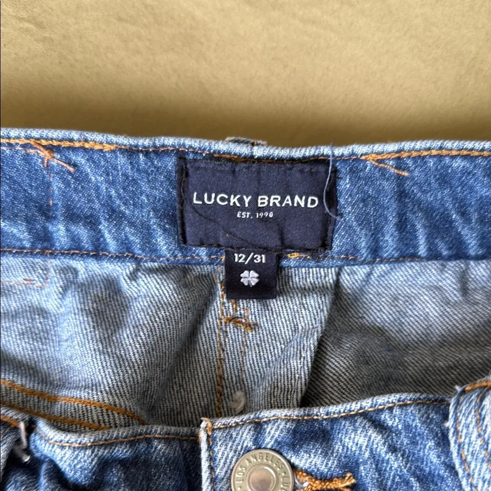 Lucky Brand 90’s Midi High Rise Jean Shorts with Floral Embroidery - Image 8