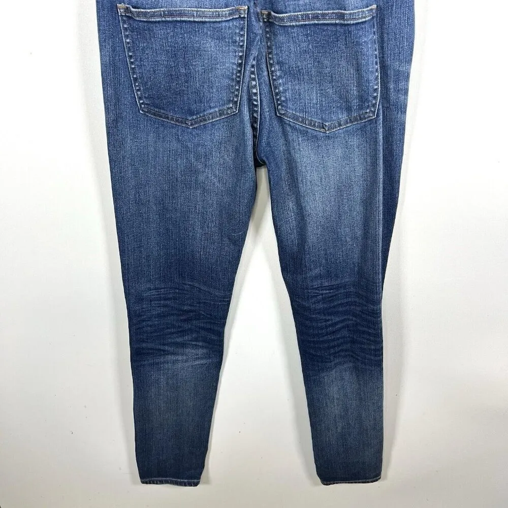 Madewell Womens Skinny Denim Bib Overalls Jansing Wash Side Zip‎ Size XS Stretch - Image 9
