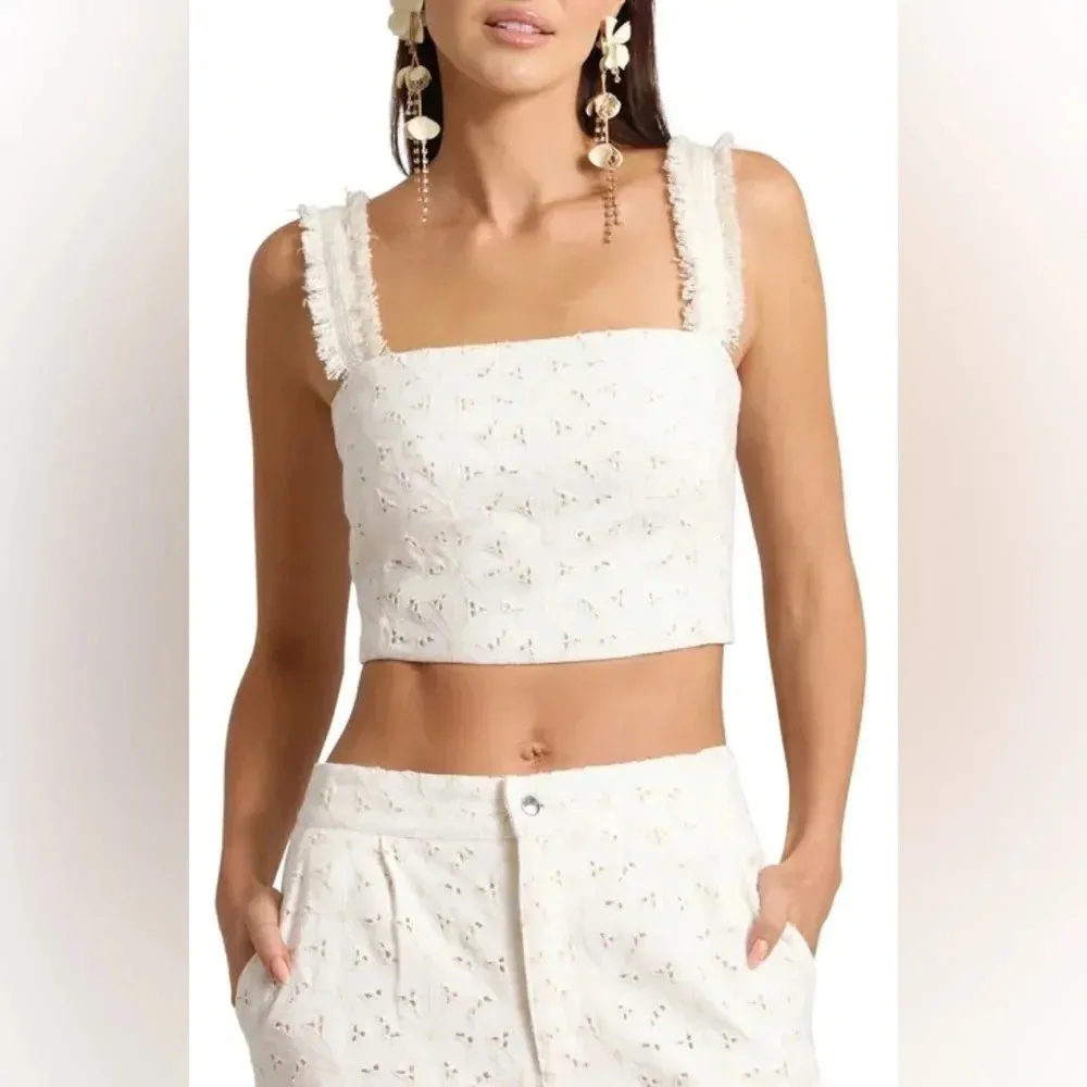 House of Harlow 1960 Eyelet Crop Top - Image 11