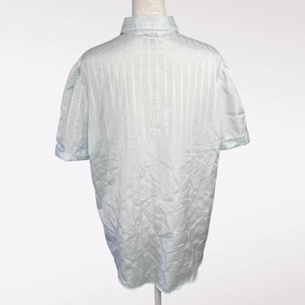 Classic Elegance Short Sleeve Button Down Shirt Light Blue XL - Image 5