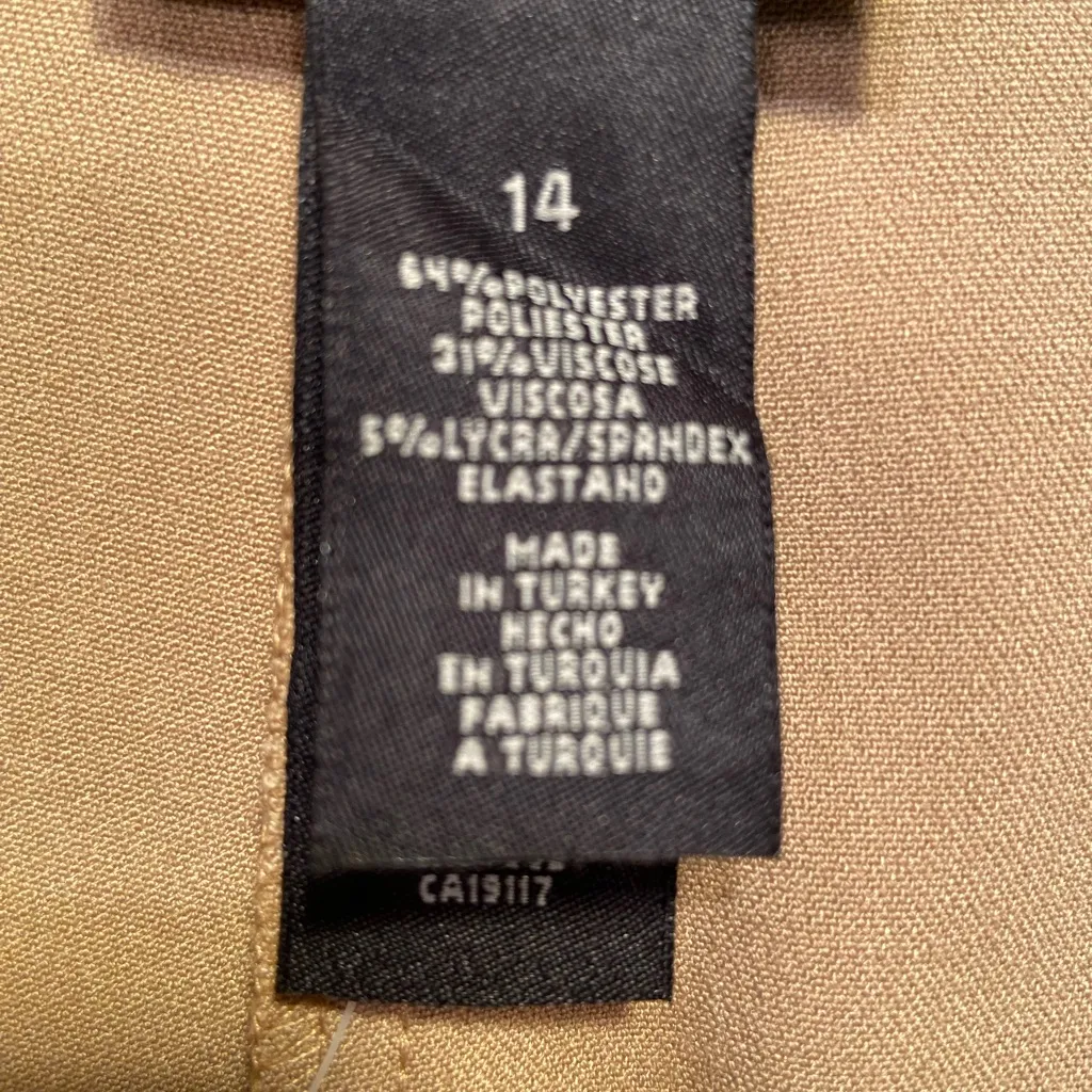 NWT, Sigrid Olsen, Camel color slacks, flat front, stretch fabric, size 14 - Image 8