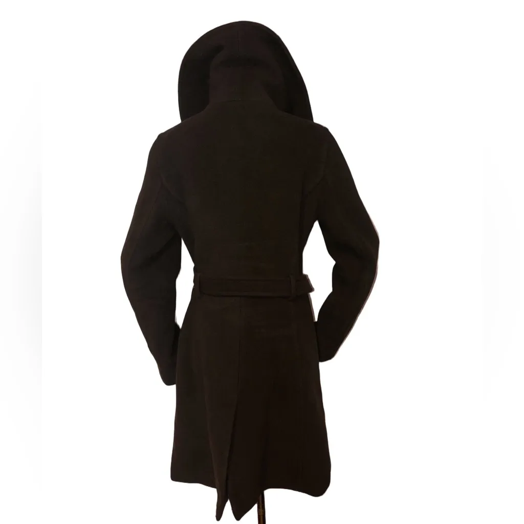 COACH Single Breasted Brown Wool Belted Fully Lined Coat Sz Med - Image 7