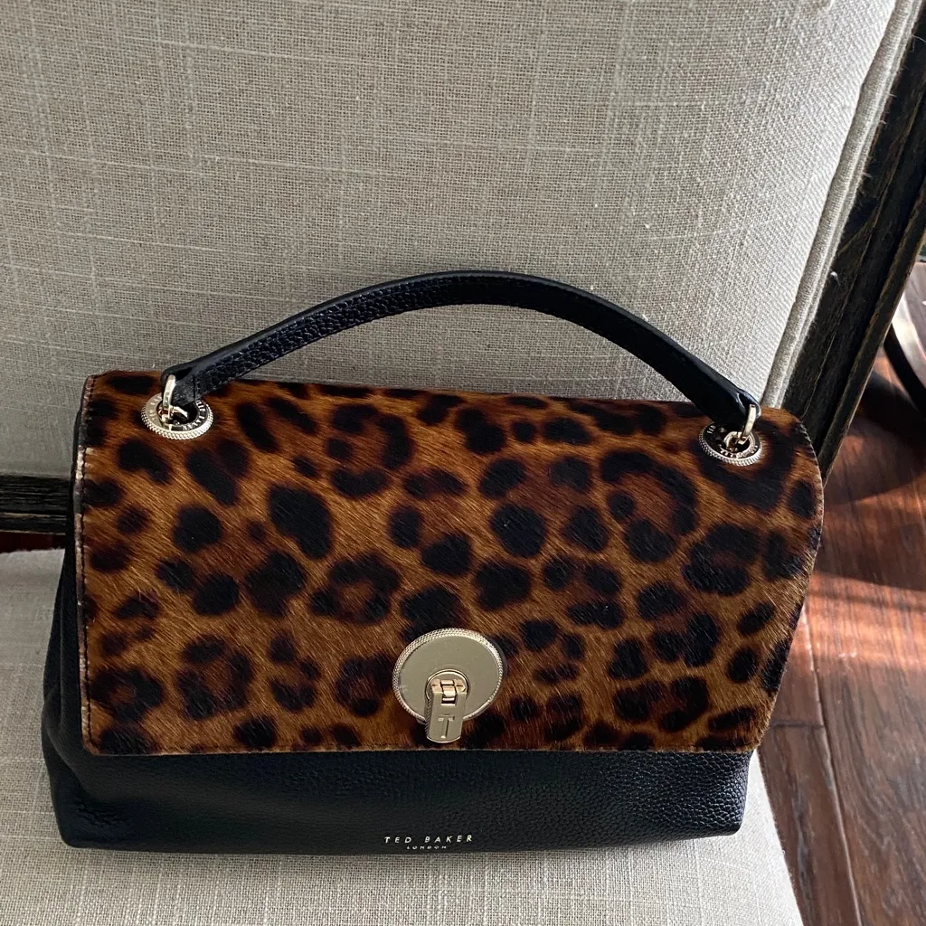 Ted Baker Luccie Leopard Circle Lock Crossbody Bag - Image 13