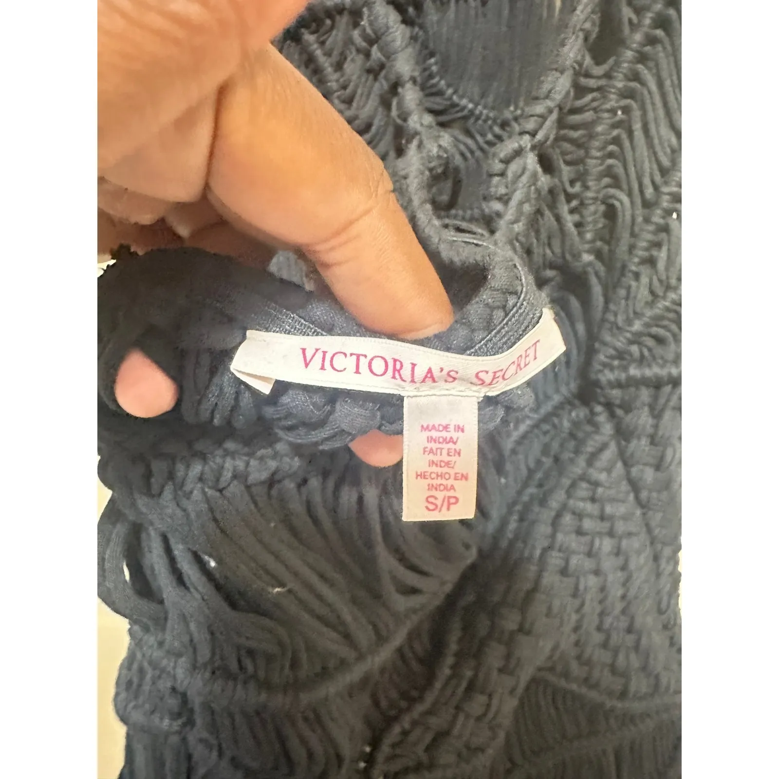 Victorias Secret Macrame‎ Fringe Beach Sexy Swim Cover Up Beach Top Dress Small - Image 5