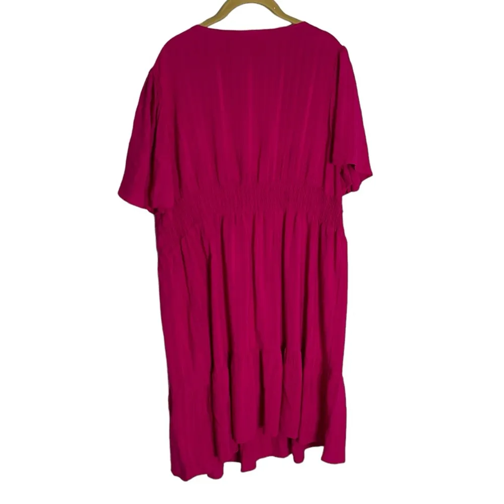 Knox Rose Hot Pink V Neck Stripe Magenta Dress XXL - Image 3