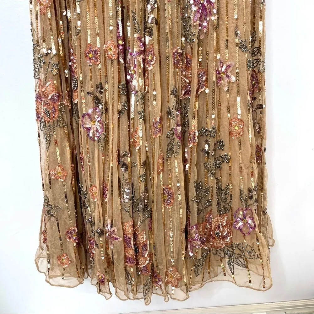 Mac Duggal 5637 Size 14 Sequin Flounce Sleeve Mother of the Bride Gown, Copper - Image 8