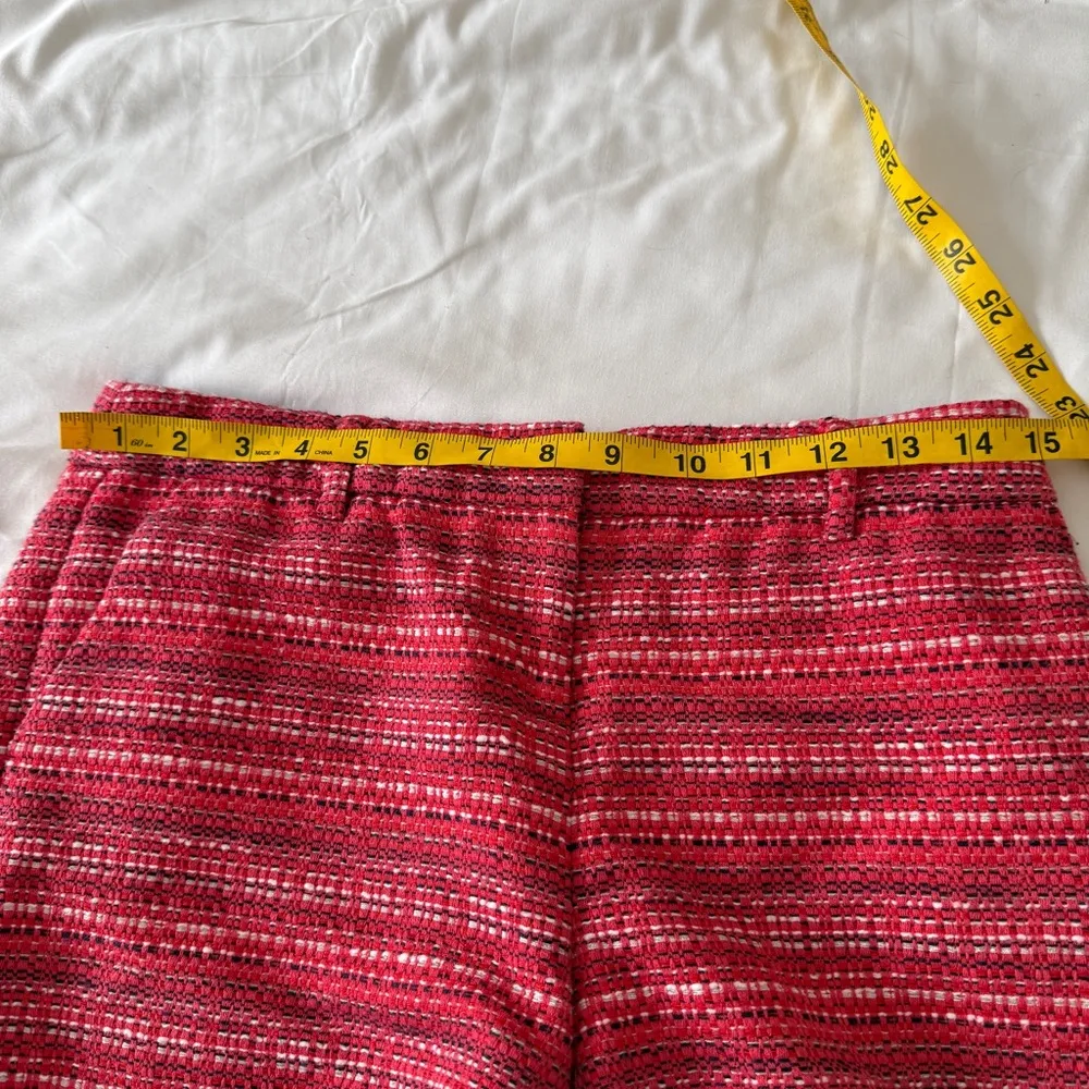 ARTISAN NY Pink/Orange TWEED Chino RETRO Shorts Women's Size 2 LOW RISE Pockets - Image 4