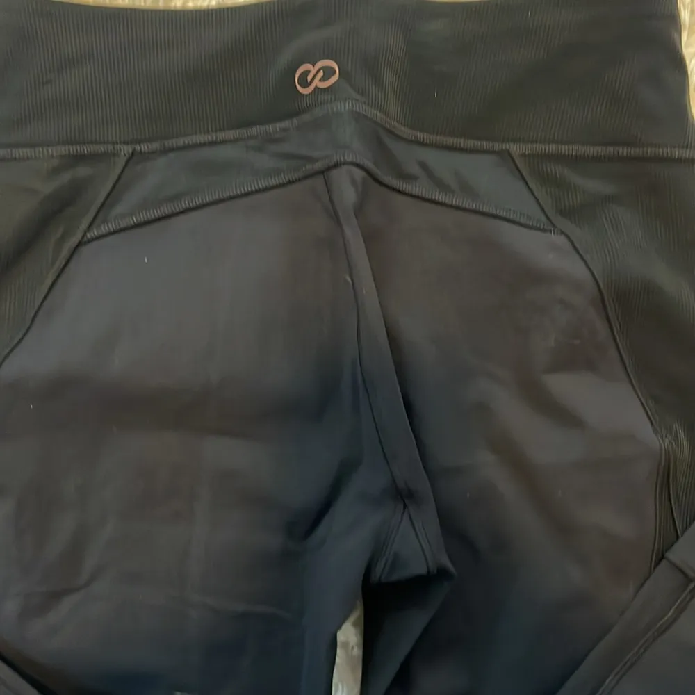 Calia Leggings with cuffed ankles 28” Color Black Size M 14” Waist GUC - Image 7