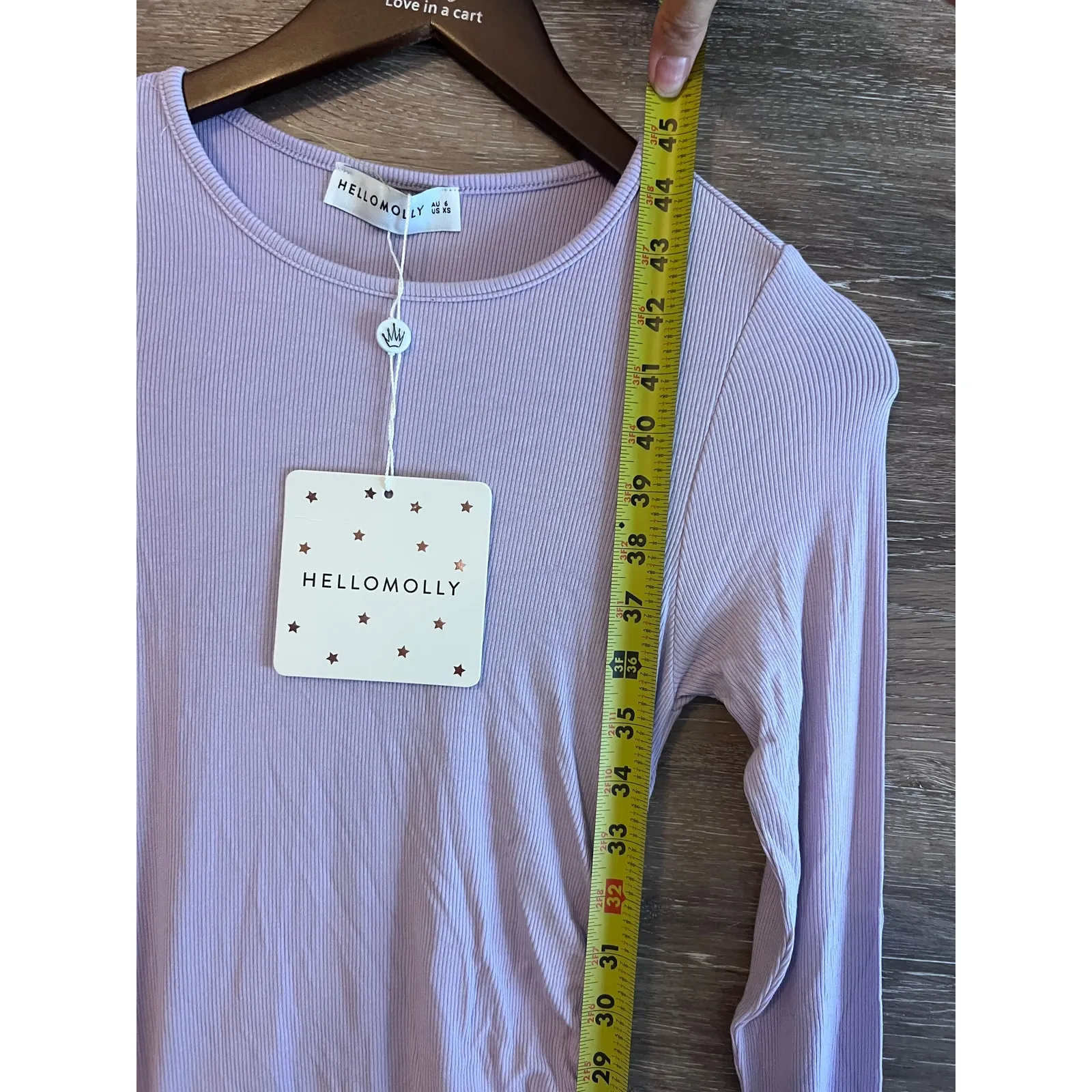 Hello Molly Dress Lilac size XS Bodycon Party club Long sleeves cotton Stretchy - Image 8