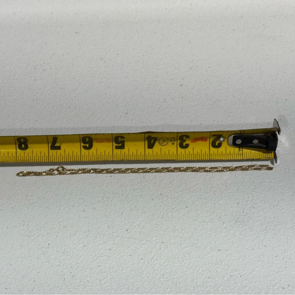 14K SOLID GOLD 'Figaro Link' Necklace Chain 4.4 Grams 16" Inches - Image 13