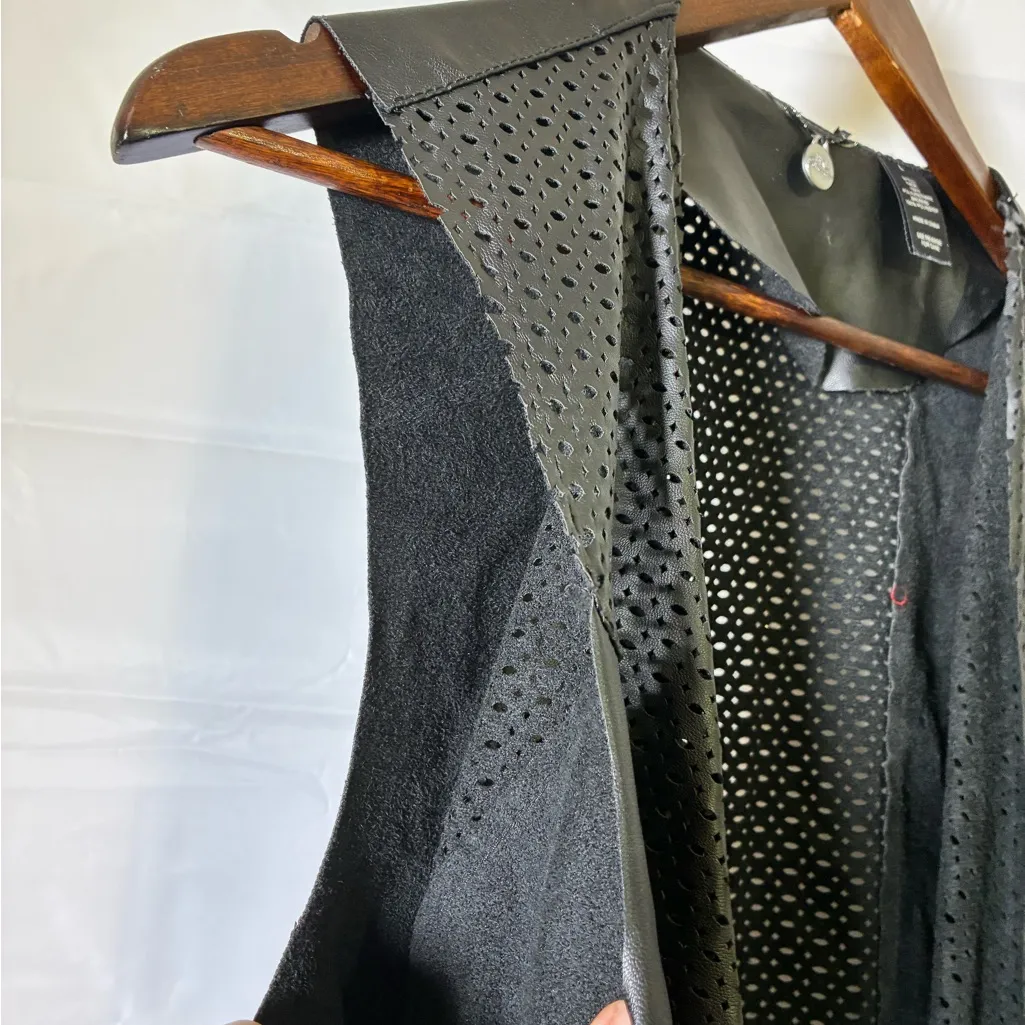 BKE Boutique Black Sleeveless Faux Leather Vest - Image 7