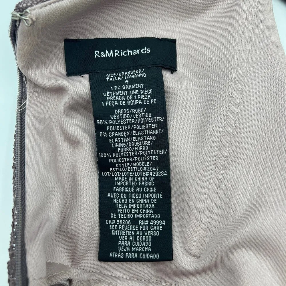 R & M Richards Lace Off The Shoulder Gown Dress Lavender Purple Cocktail Party - Image 3