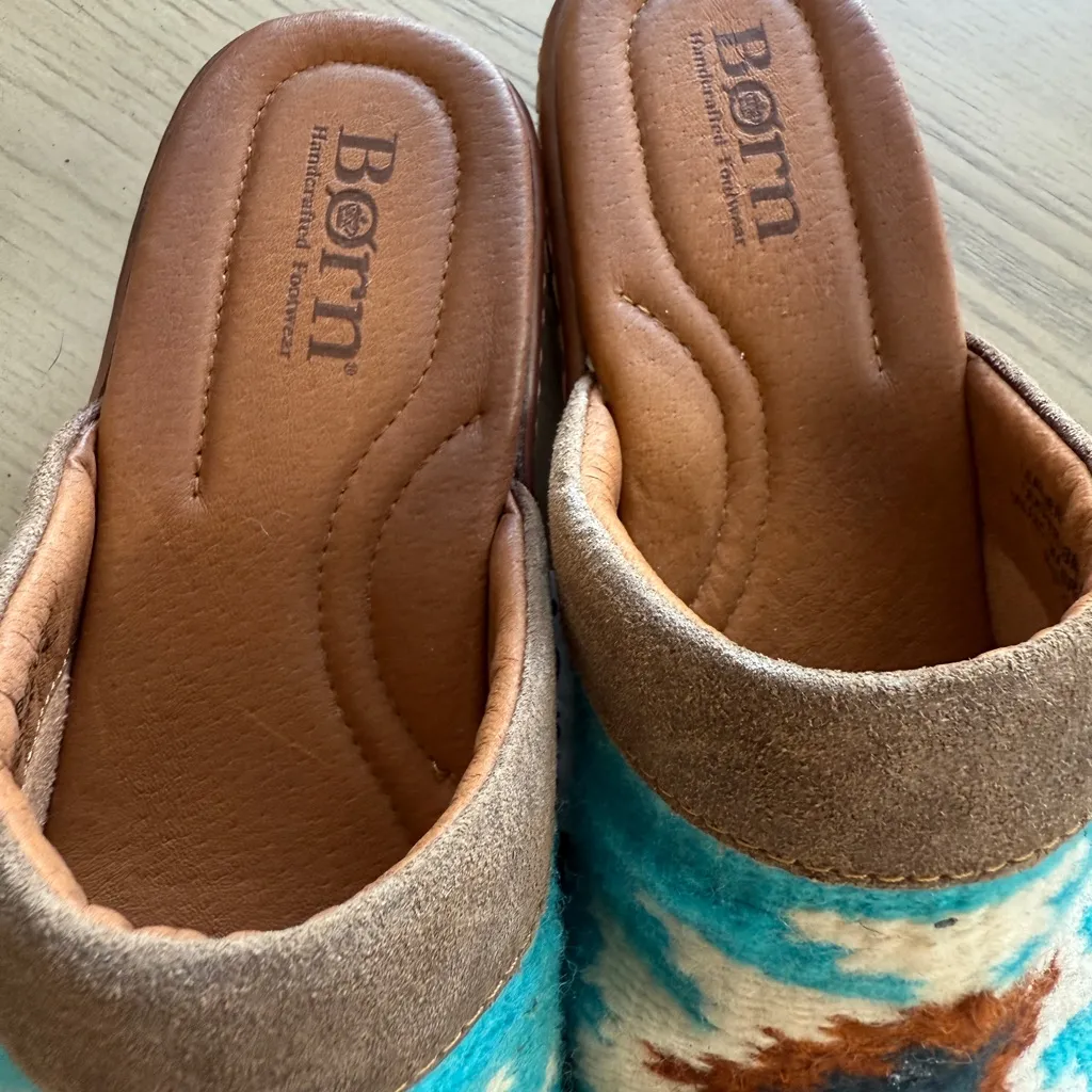 Born Bandy Blanket clog turquoise sz 7 NEW Blue - Image 3