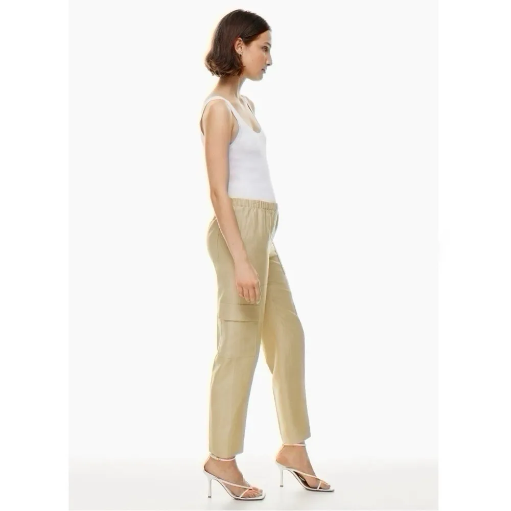 Aritzia Babaton Titan Linen Cargo Pants Humus Beige - Image 8