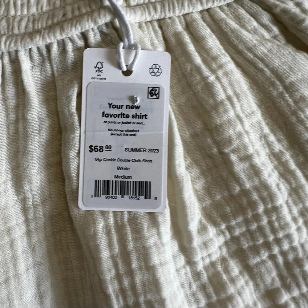 Marine Layer Gigi Crinkle Gauze Shorts Cream
White NWT Size Medium - Image 5