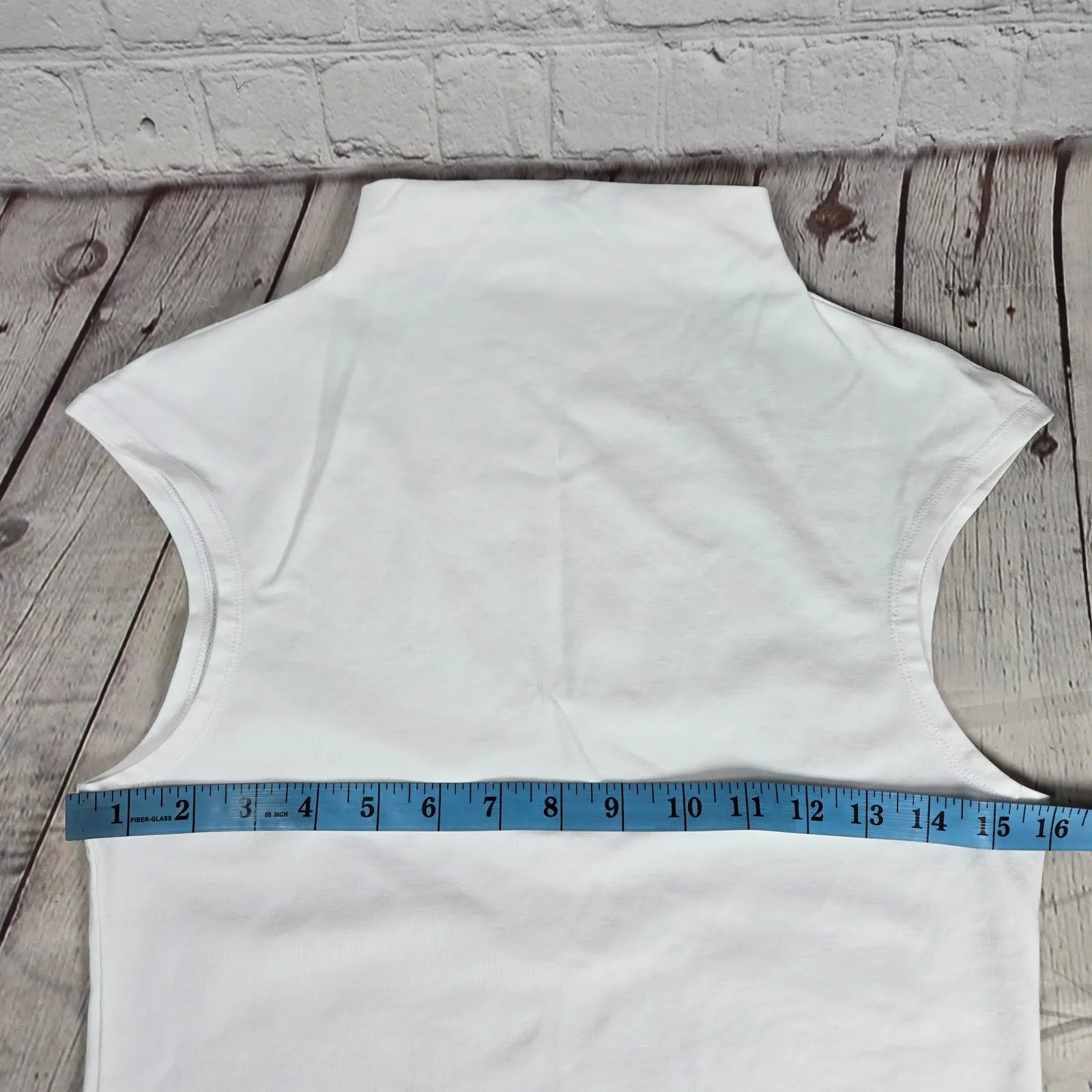 J. Crew‎ Fitted mockneck tank top in stretch cotton blend White S BY373 - Image 7