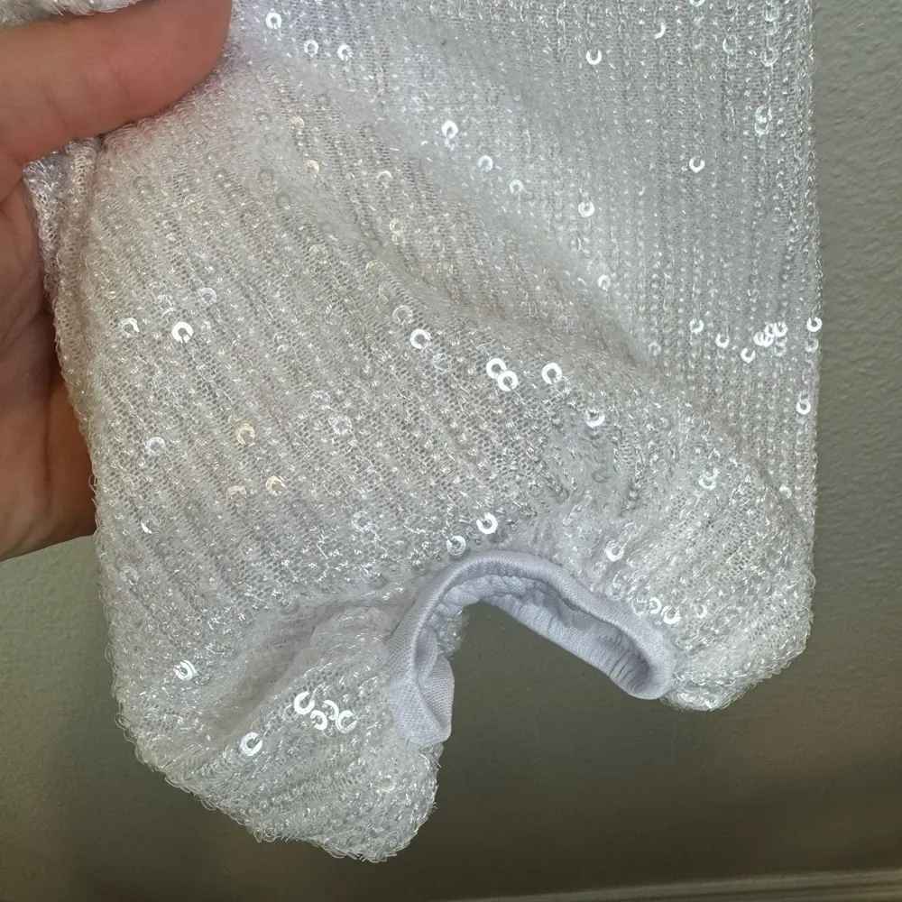 NWT SHOW ME YOUR‎ MUMU Good Times Top in White Sequins Size S - Image 5