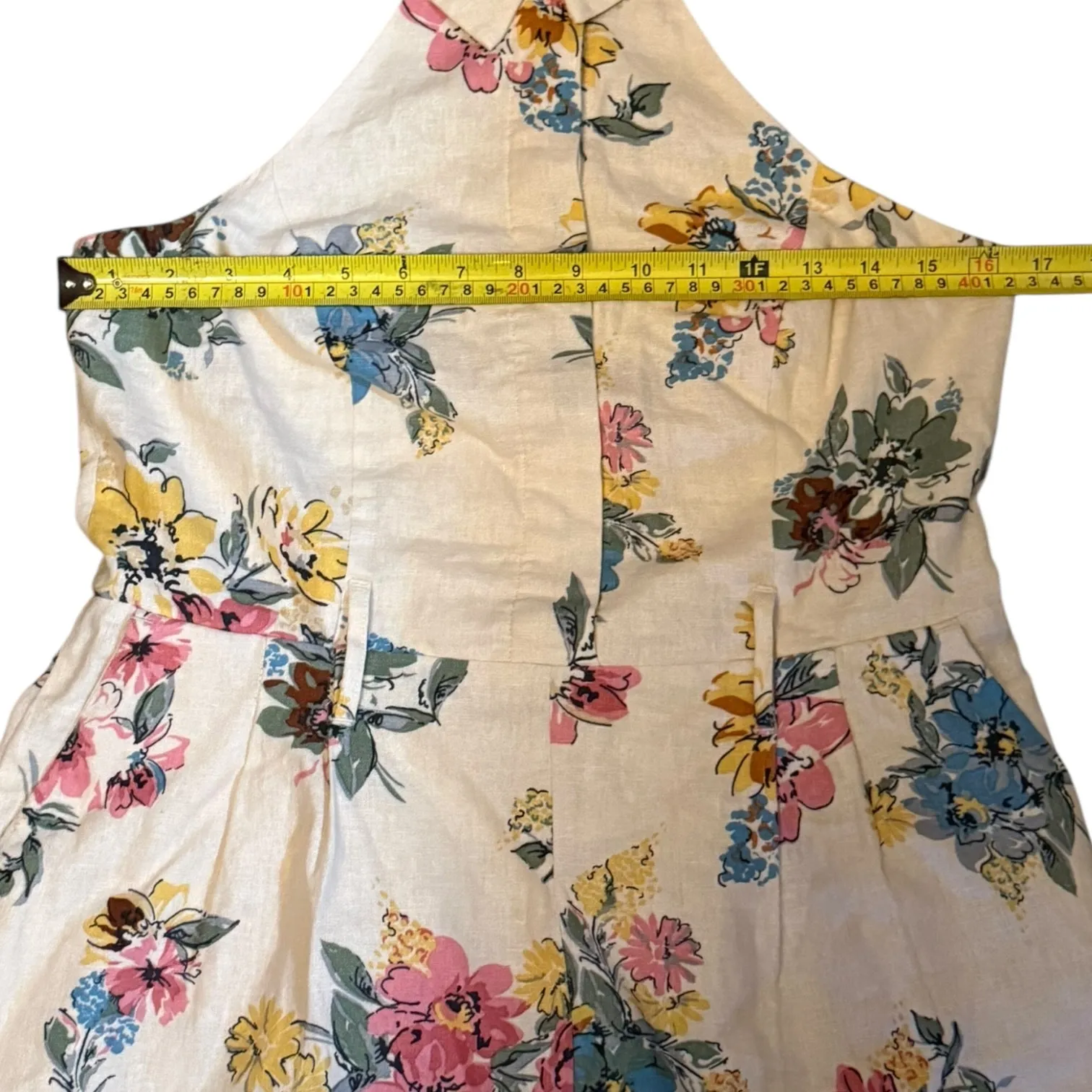 House Of Harlow 1960 Linen Blend Floral Romper Size 6 - Image 4
