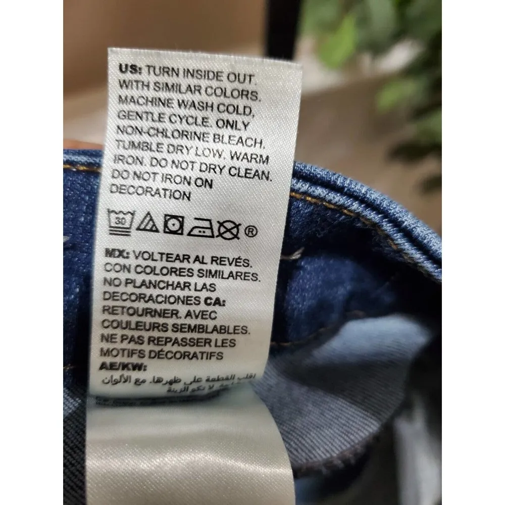 Chico's Decorative Blue Denim Cotton Mid Rise Skinny Legs Casual Jeans Pants 18R - Image 9