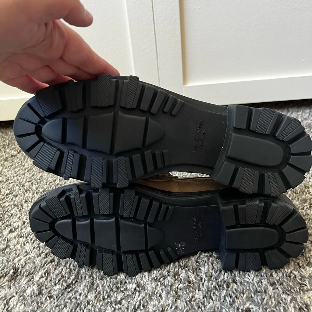 Rag & Bone Women’s‎ New Light Tan Sand Suede Shiloh 2.0 Lug Loafers Size 8 - Image 6