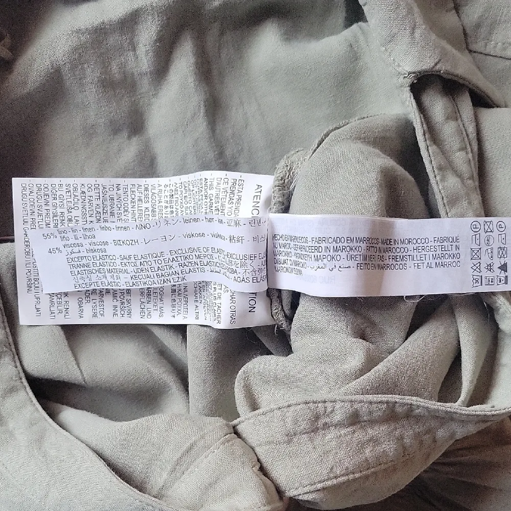 ZARA Viscose Jumsuit Romper  Olive Green Button-Up  Size M - Image 8