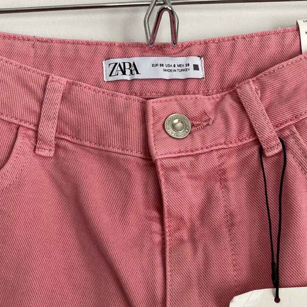 Zara|NWT High Rise Pink Jean Shorts sz 6 - Image 2