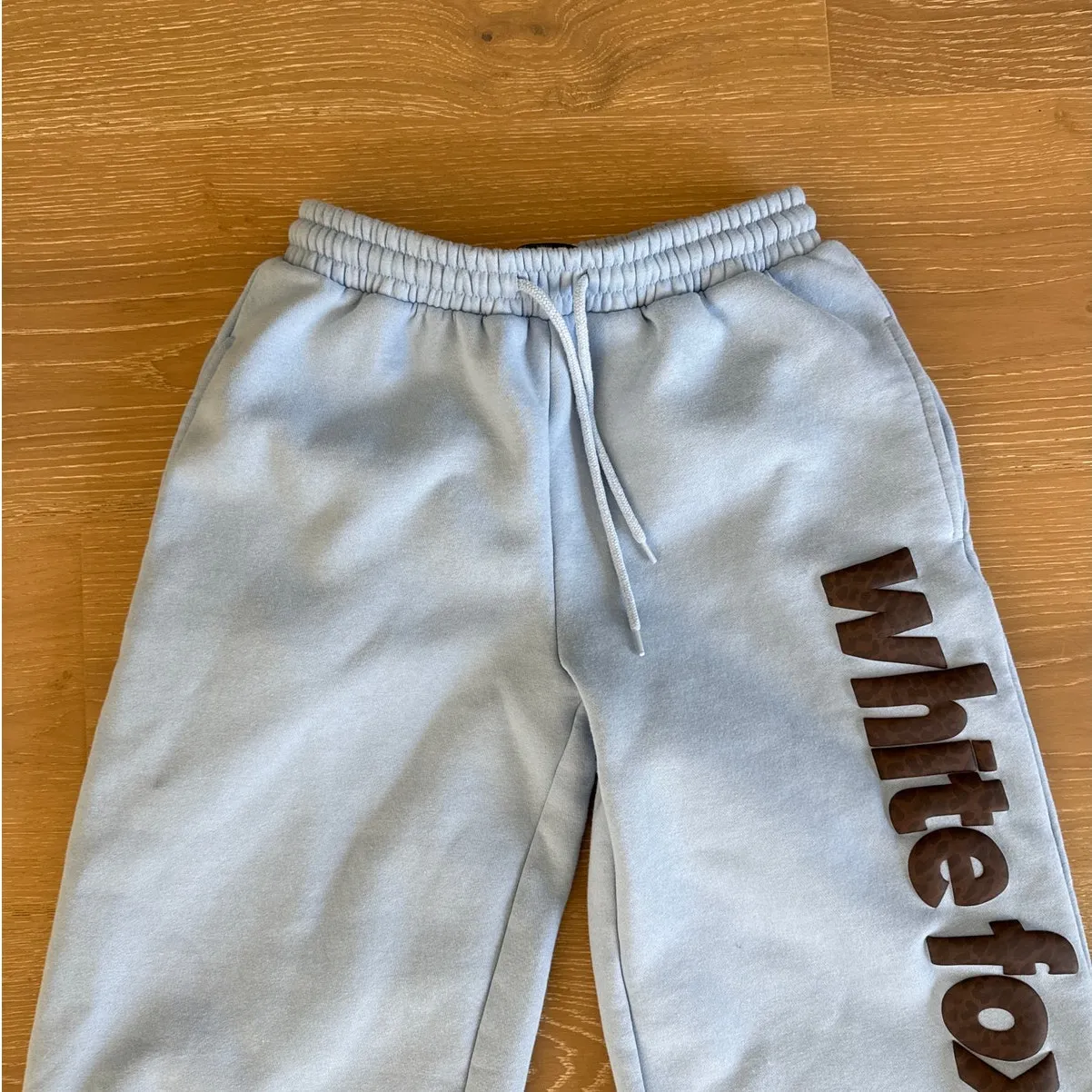 White Fox Sweatpants From The Archives Allora Wide Leg Leopard Size S in Blue - Image 2