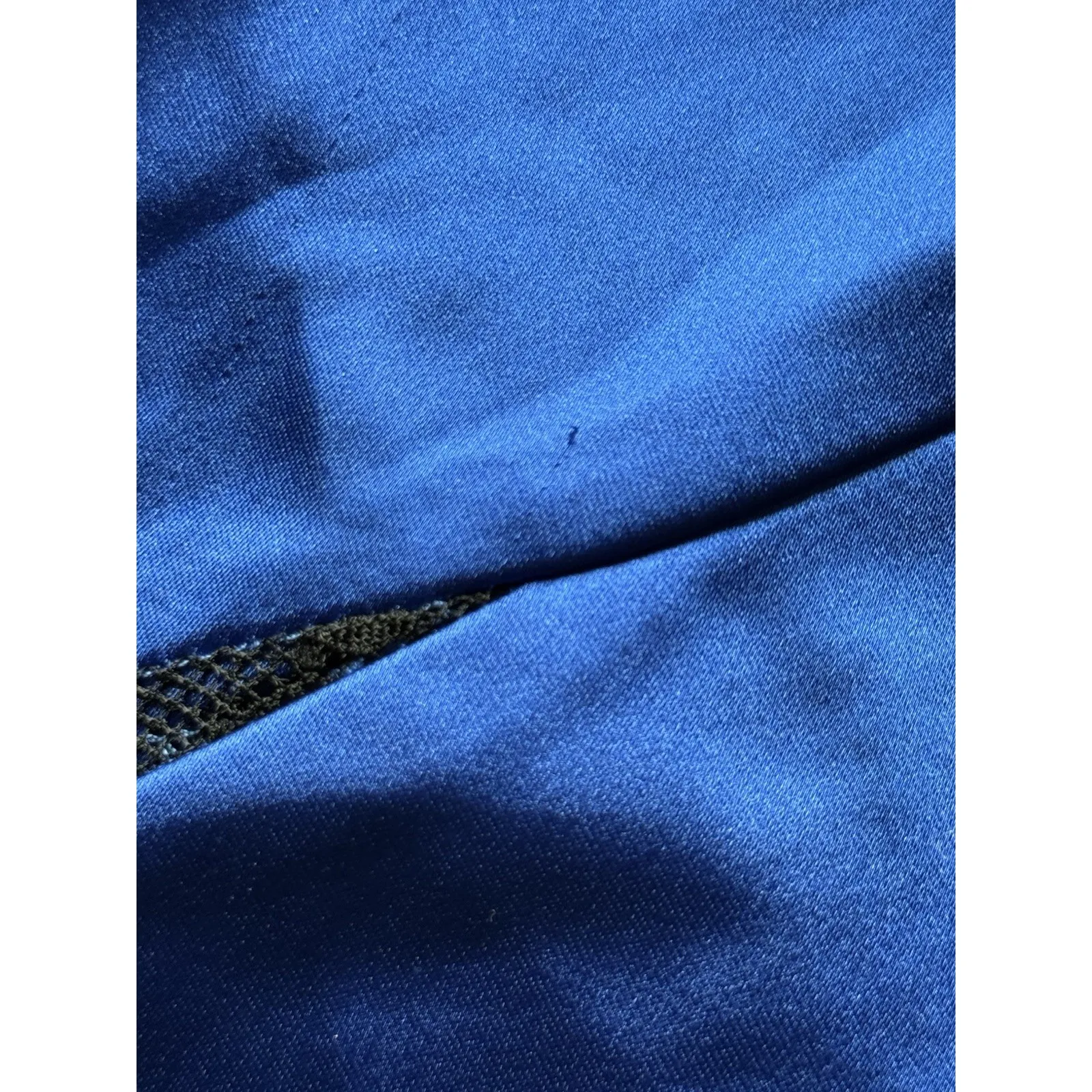 Delfi Collective Alexis Dress Size Small Blue Satin Black Lace Panels Slip Maxi - Image 7