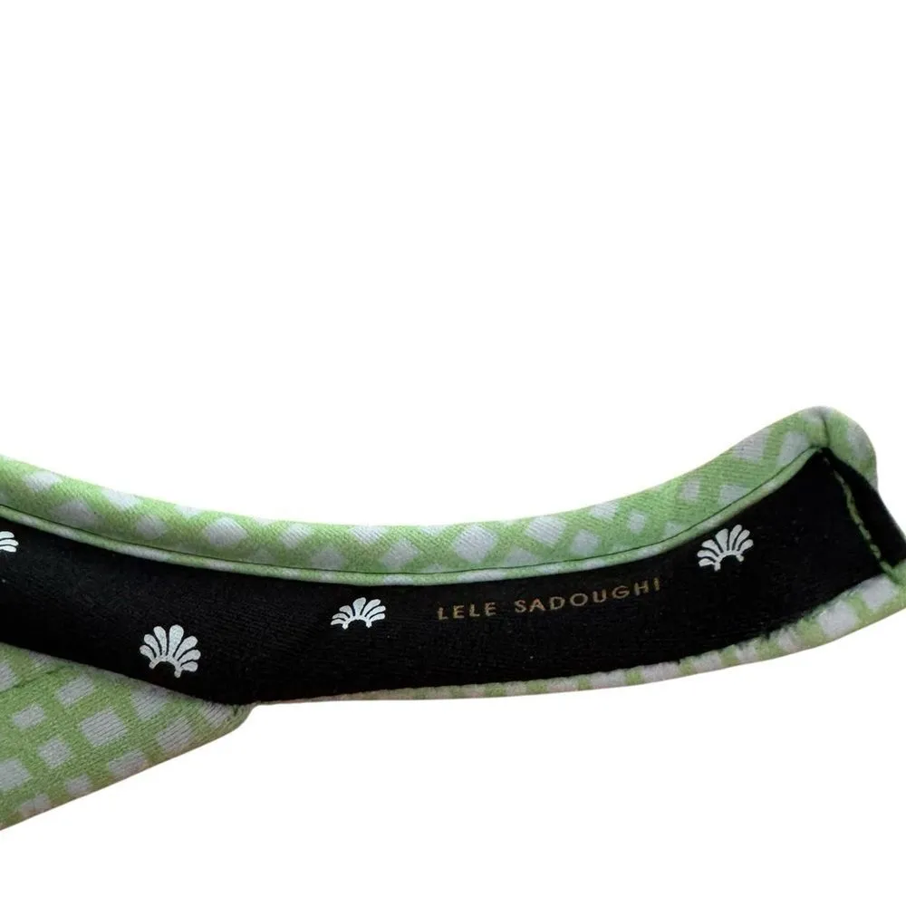 Lele Sadoughi Pistachio Gingham x Solid & Striped Printed Hard visor NWOT - Image 7