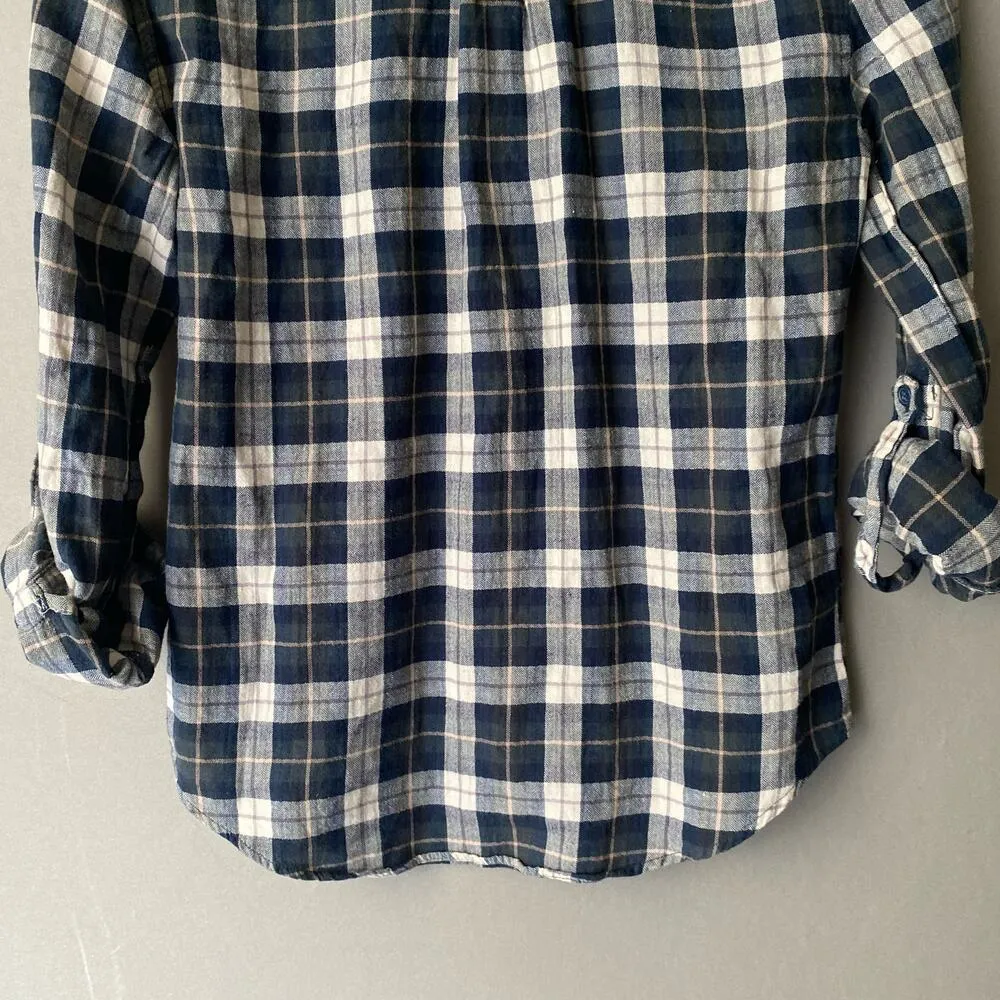 Urban Outfitters BDG sz XS blue green cotton button shirt‎ - Image 10