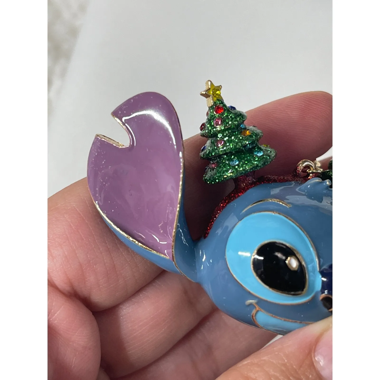 Disney Stitch BaubleBar Bag Charm Keychain Rhinestone Christmas Tree Holiday NEW - Image 11