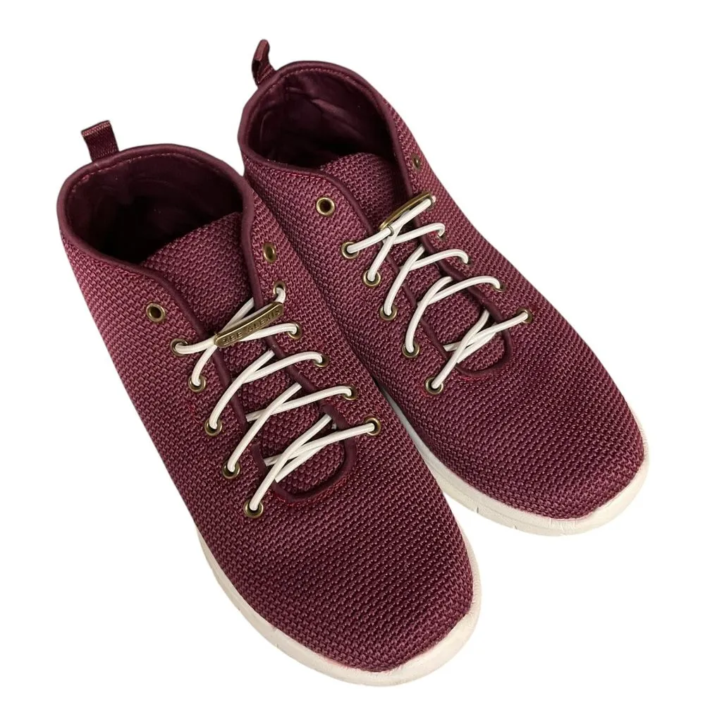 Zee Alexis Kerrigan Women's Red Burgundy‎ High Top Bungee Lace Sneakers Size 7 - Image 2