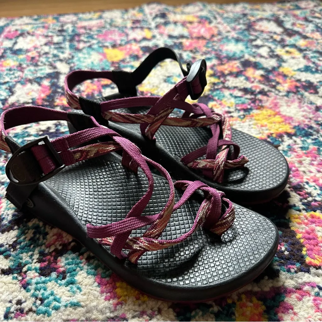 Chaco ZX2 Yampa Strappy Adjustable Sandal Womens 8 Pink Black - Image 9