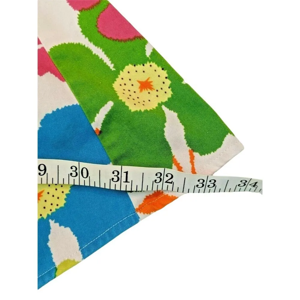 Donna Morgan Sz 3/4 Multi-Color Cotton Blend Floral Lined Sun Dress Knee Length - Image 9