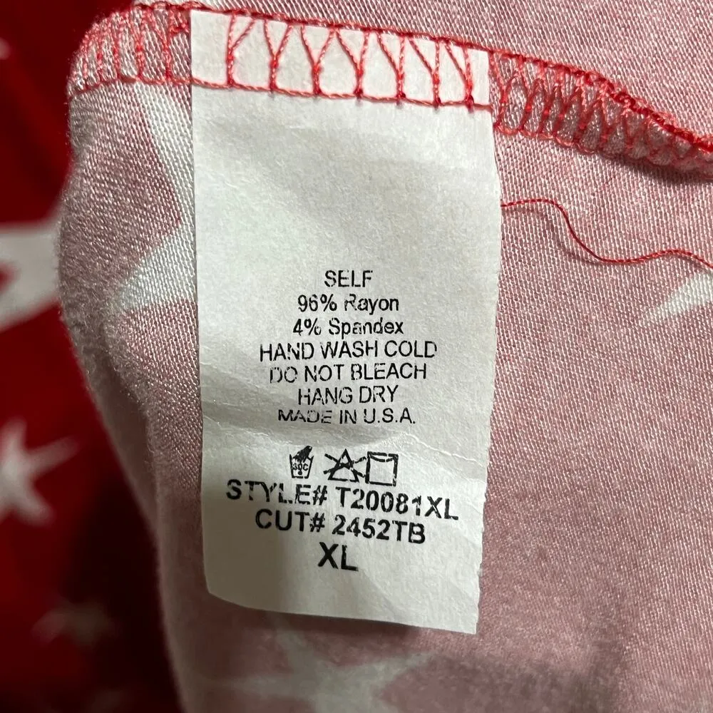 White Birch Red Tank Top Stars Patriotic New XL - Image 4