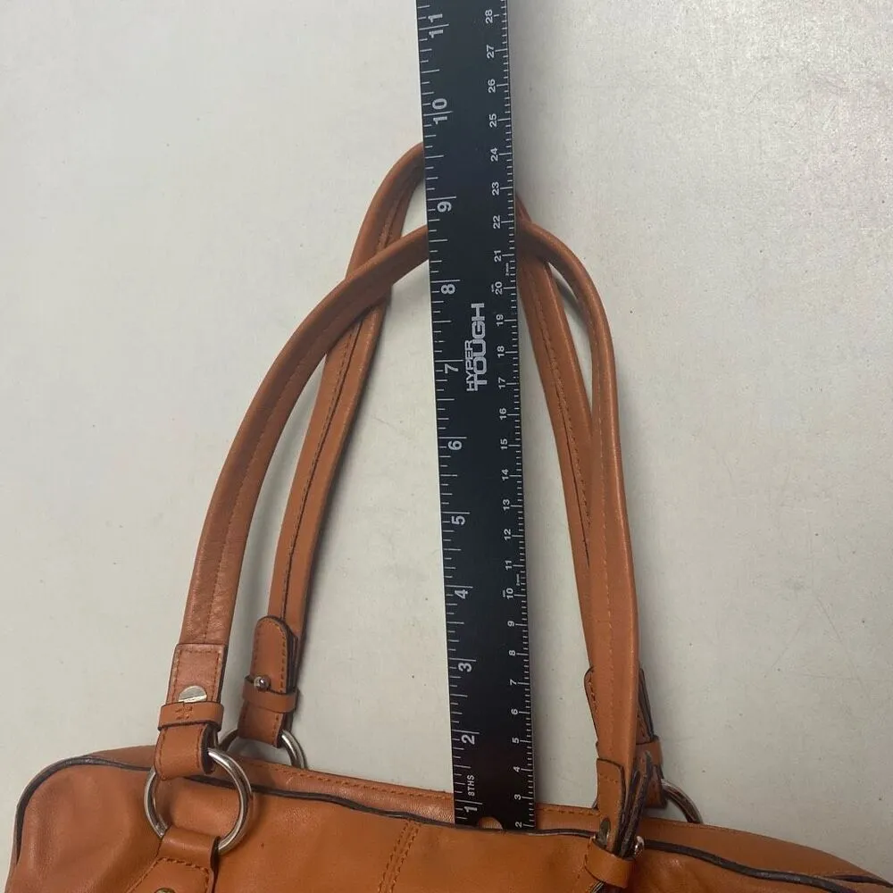 TALBOTS Women’s Orange Top Handle Leather Bag 8X5.5X13‎ - Image 3