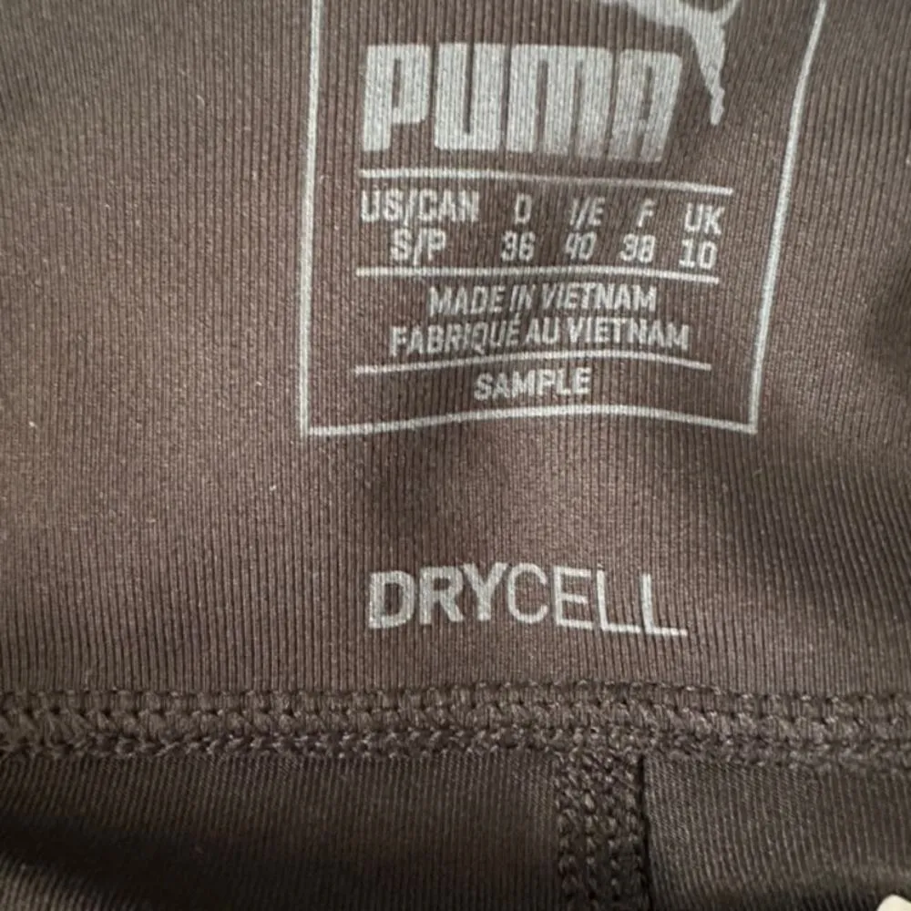 Puma Black Drycell Puma Logo Print Silver Cat Athletic Leggings Women Sz S - Image 9