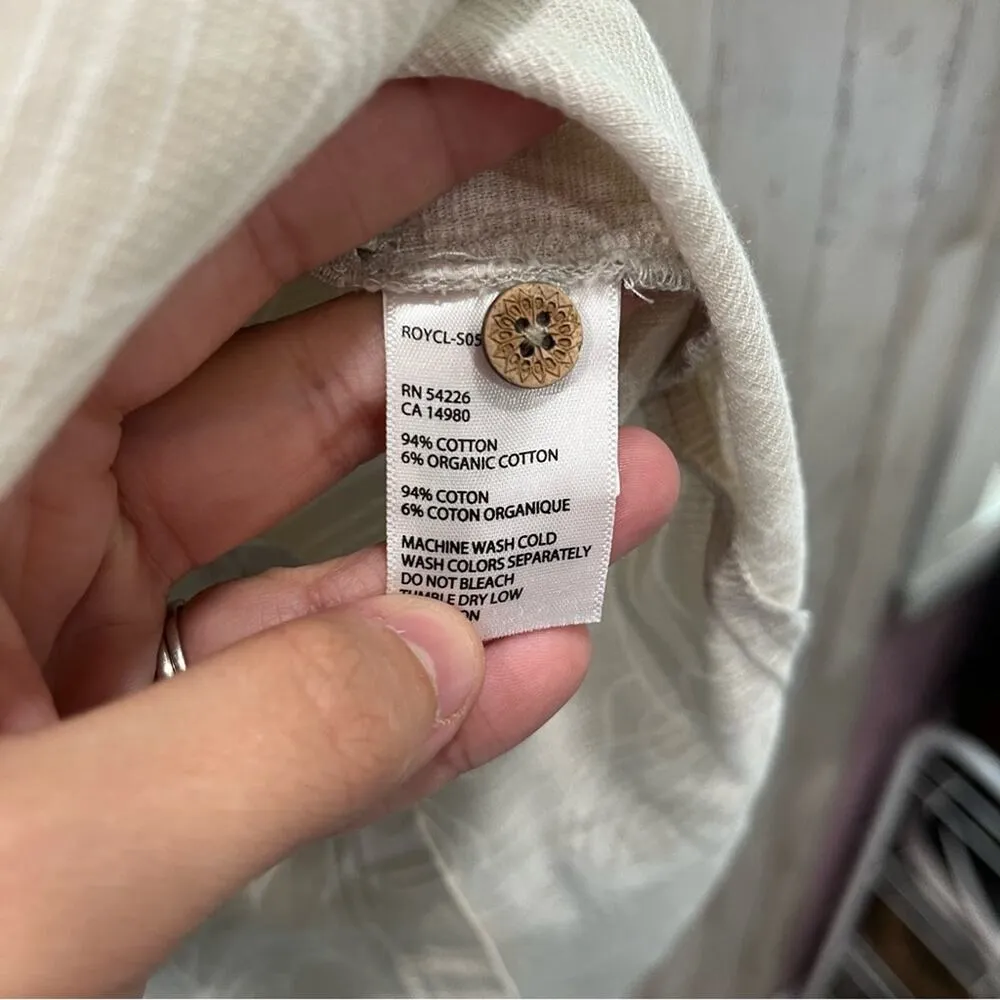 Royal Robbins Tan Floral Knee Length Skirt Buttons Organic Cotton Blend - Image 4