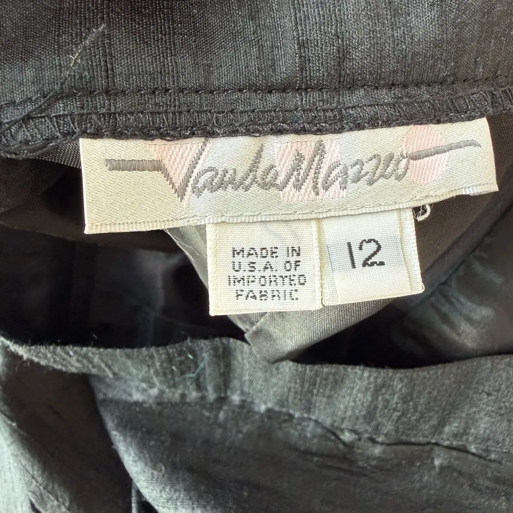 *NWT* Vintage Vanda Mazzeo Black Textured Pencil Skirt Size 8 - Image 10