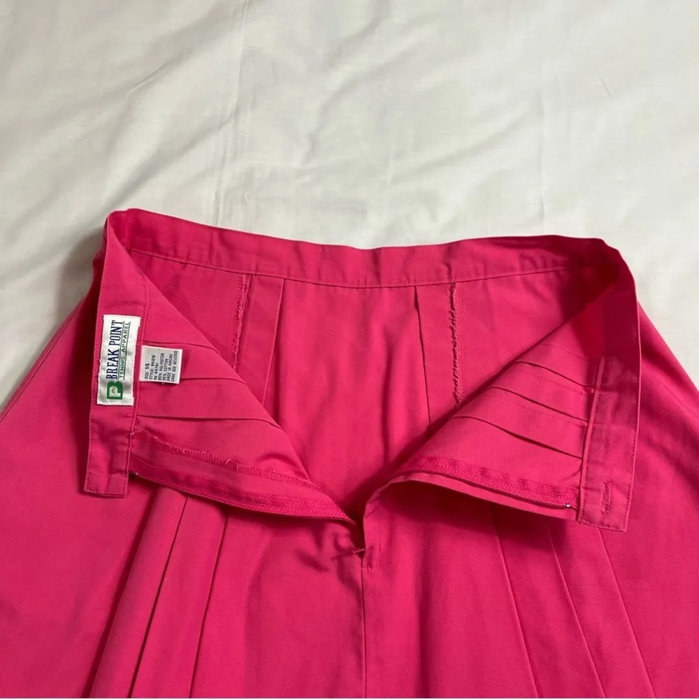 Breaking Point Women’s M/L 90’s tennis skirt Hot Pink Pleated Barbie Size M - Image 8