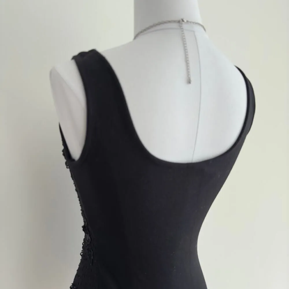 NEW Vivienne Tam Beaded Top Womens Small Sequin Floral Tank Black Dead Stock - Image 6