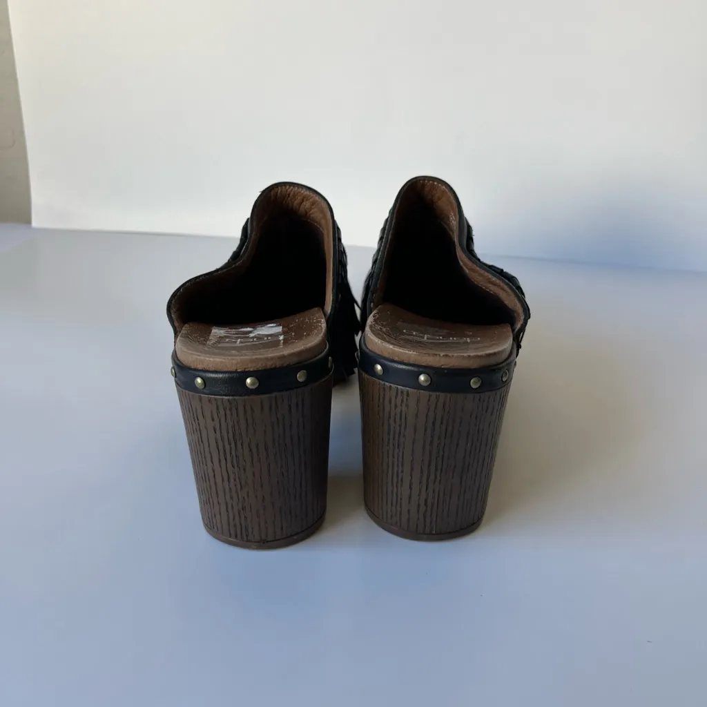 Dansko Deni Leather Fringe Tassel Mule Heel Clogs Size EU 42 - Image 5