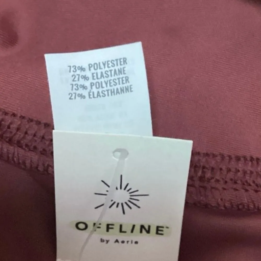 NEW Aerie Maroon Red Pull On High Waisted Ankle Yoga Leggings Workout Pants Sz M Size M - Image 6